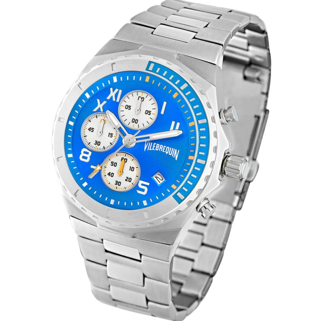 Homme Vilebrequin Montres^Montre Homme en Acier Chronographe argentée