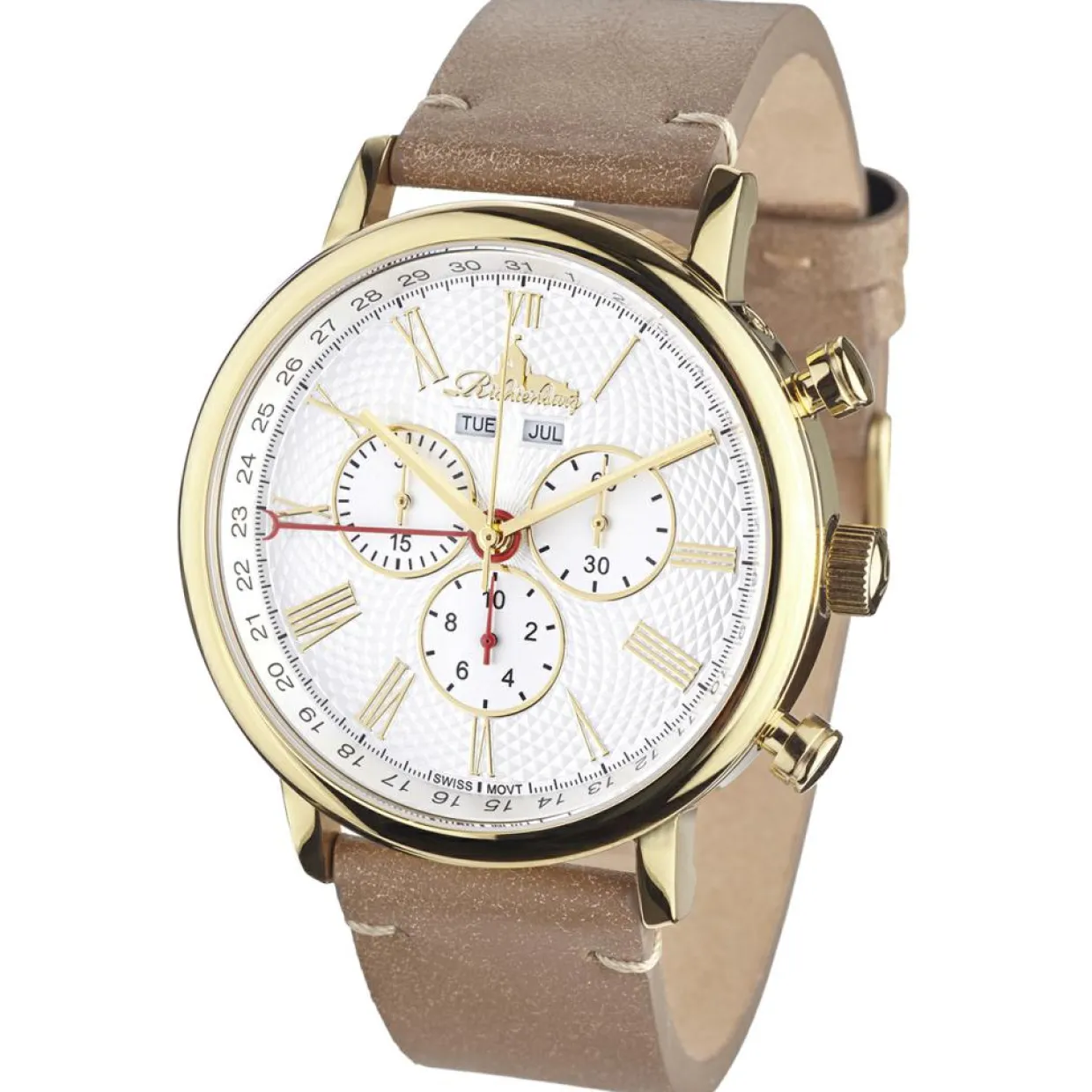 Montre Homme en Cuir Burbank marron/doré-Richtenburg Discount