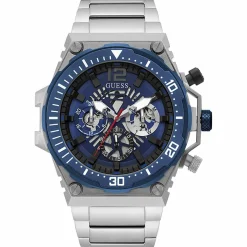 Homme Guess Montres^Montre Homme Exposure en Acier argentée