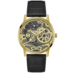 Montre Homme Gadget en Cuir noire-Guess New