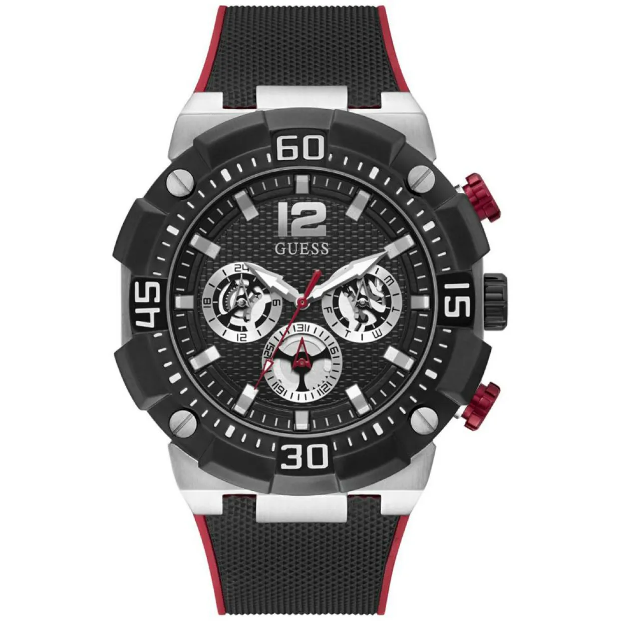 Homme Guess Montres^Montre Homme Navigator en Silicone noire