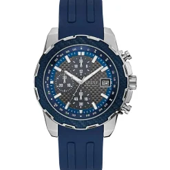 Homme Guess Montres^Montre Homme Octane en Caoutchouc bleue