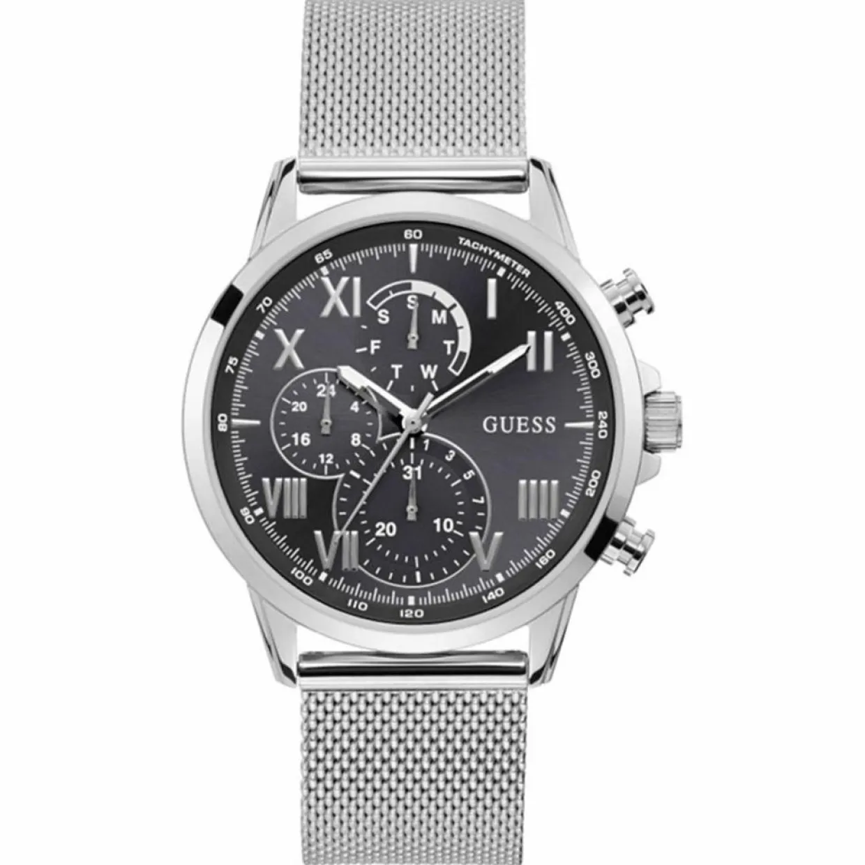 Homme Guess Montres^Montre Homme Porter en Acier argentée