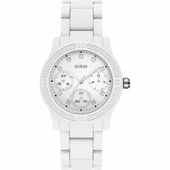 Montre Mixte Funfetti en Caoutchouc blanche-Guess Sale