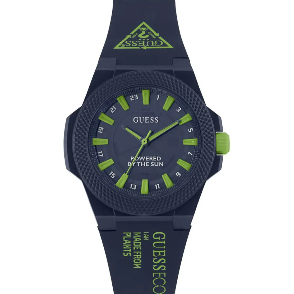 Homme Guess Montres^Montre Solaire Homme Outspoken en Silicone bleu marine