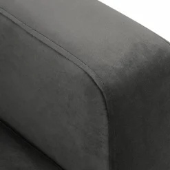 Mazzini Sofas Canapés^Méridienne Velours Droite Venus grise - 160x104x90 cm