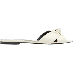 Mules en Cuir écrues-Saint Laurent Outlet