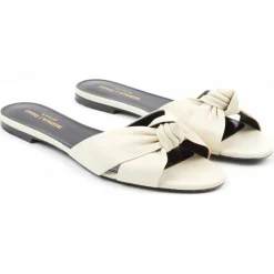 Mules en Cuir écrues-Saint Laurent Outlet