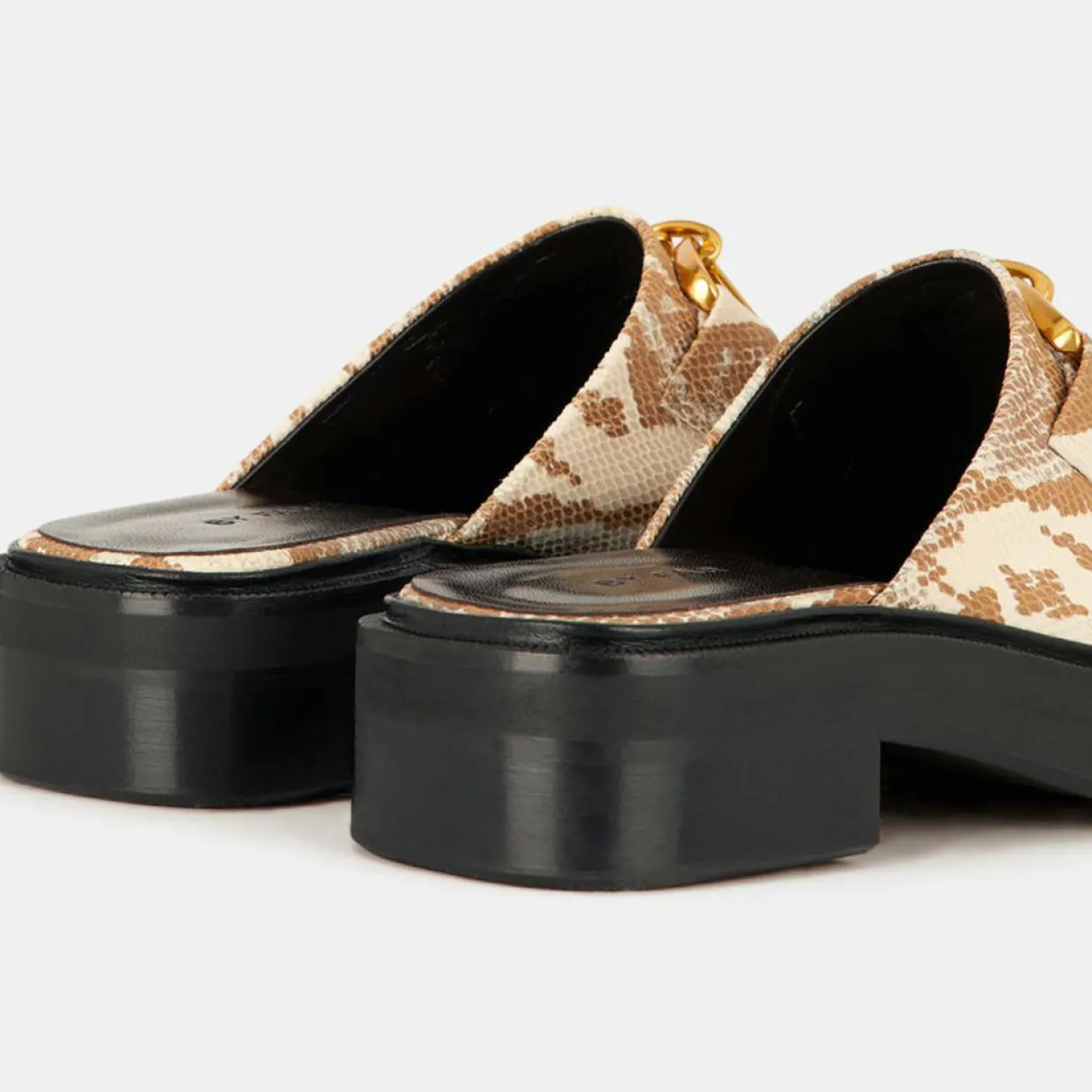 Femme By Far Sandales À Talons^Mules en Cuir Sabot beige