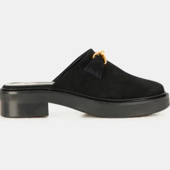 Mules en Cuir sabot noires-By Far Discount