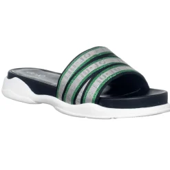 Femme Liu-Jo Sandales Plates^Mules en Cuir Star noir/gris