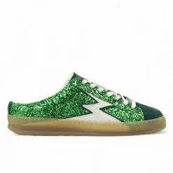 Mules en Velours de Cuir Iconic Deluxe vert-Moa Concept Best