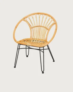 Uniqka Fauteuils^Naga - Fauteuil en rotin naturel et pieds métal