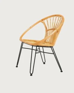 Uniqka Fauteuils^Naga - Fauteuil en rotin naturel et pieds métal