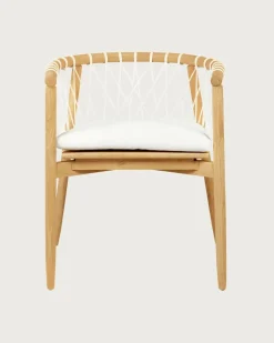 Uniqka Chaises^Nala - Chaise en teck massif et cordage blanc