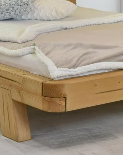 Uniqka Lits^Nalia - Lit poutre en bois massif d'épicéa 180 CM