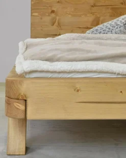 Uniqka Lits^Nalia - Lit poutre en bois massif d'épicéa 180 CM