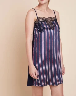 Nuisette Valentin à rayures marine/violet-Le Chat Hot