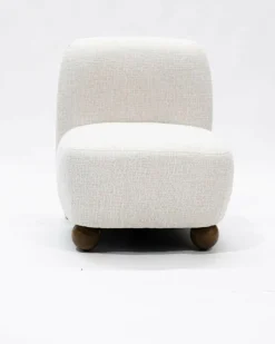 Oslo - Fauteuil design en tissu beige-Uniqka New