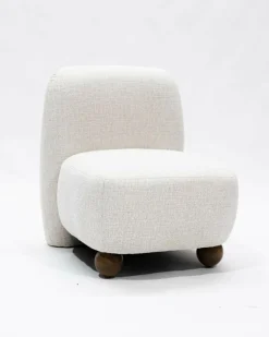 Oslo - Fauteuil design en tissu beige-Uniqka New