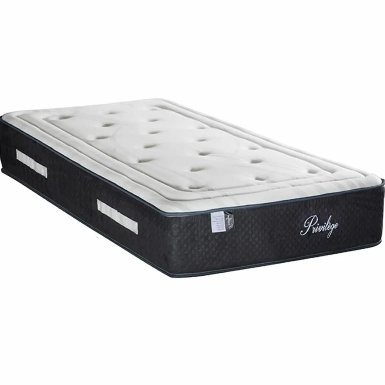 Pack prêt-à-dormir Privilège blanc/gris - 90x190 cm-Bellecour Discount