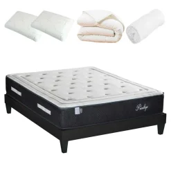Pack prêt-à-dormir Privilège blanc/gris - 180x200 cm-Bellecour Hot