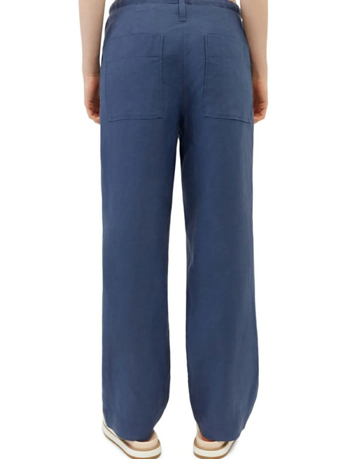 Pantalon 100% Lin Elastique Lin bleu moyen-Marc O'Polo