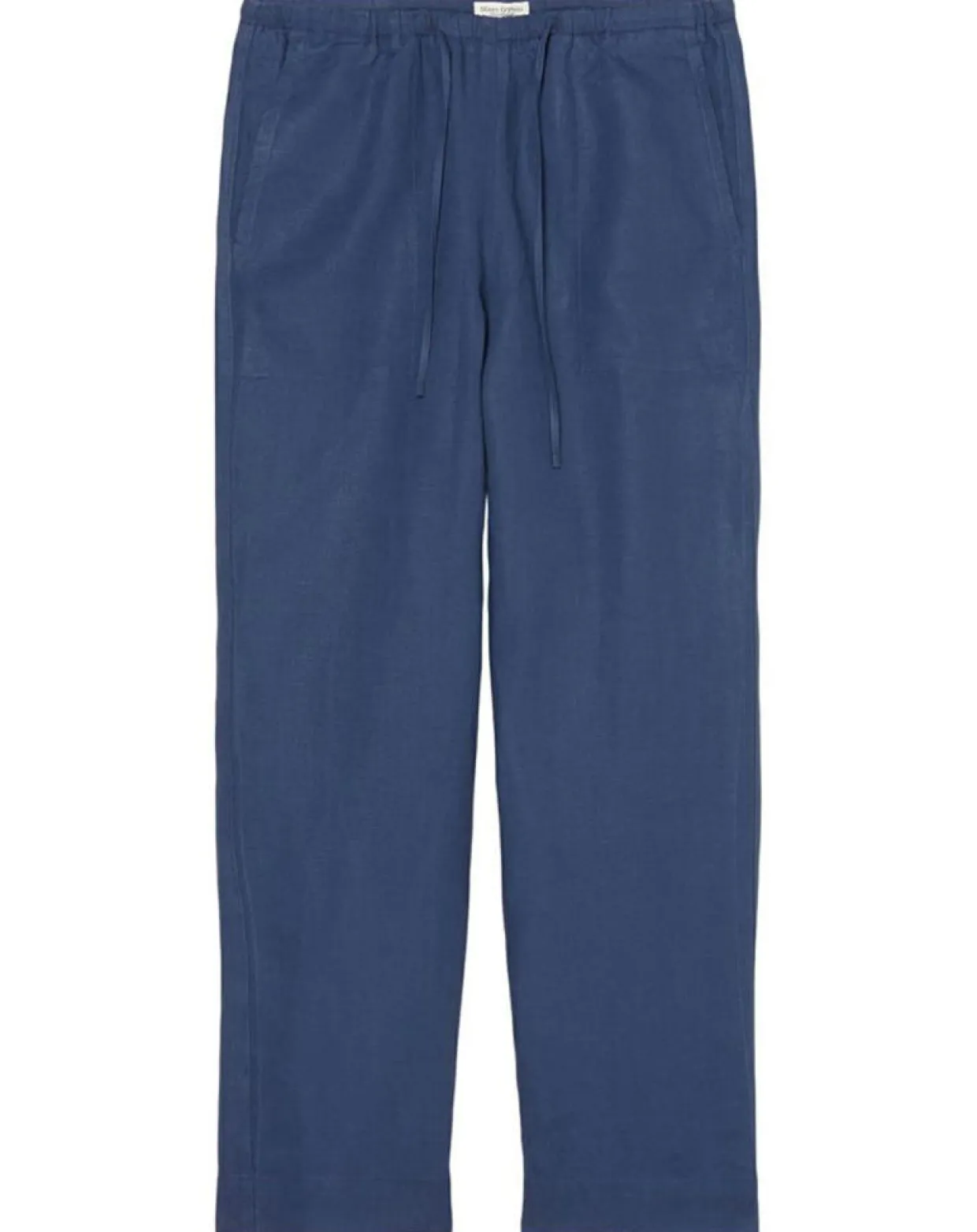 Pantalon 100% Lin Elastique Lin bleu moyen-Marc O'Polo