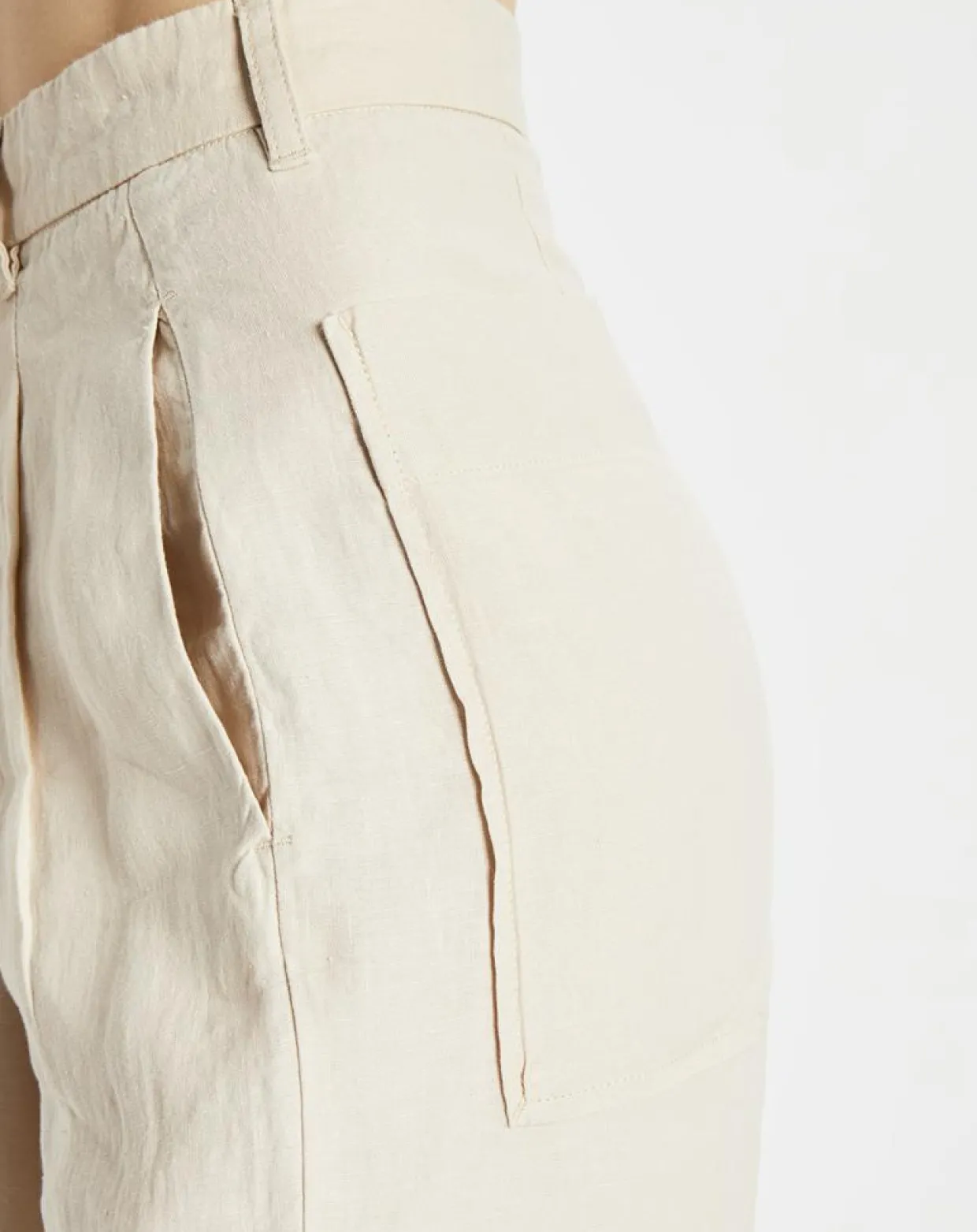 Femme Marc O'Polo Pantalons^Pantalon 100% Lin Plissé Large Kl beige