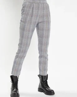 Pantalon ajusté Rink imprimé Prince de Galles gris/noir-Galeries Lafayette Online