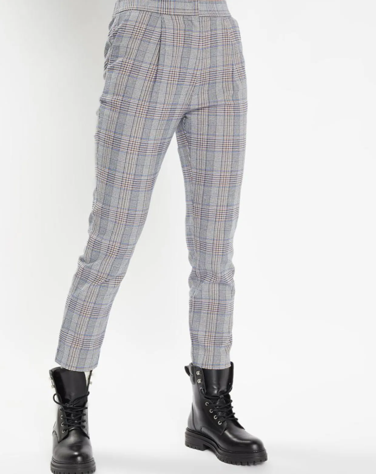 Pantalon ajusté Rink imprimé Prince de Galles gris/noir-Galeries Lafayette Online
