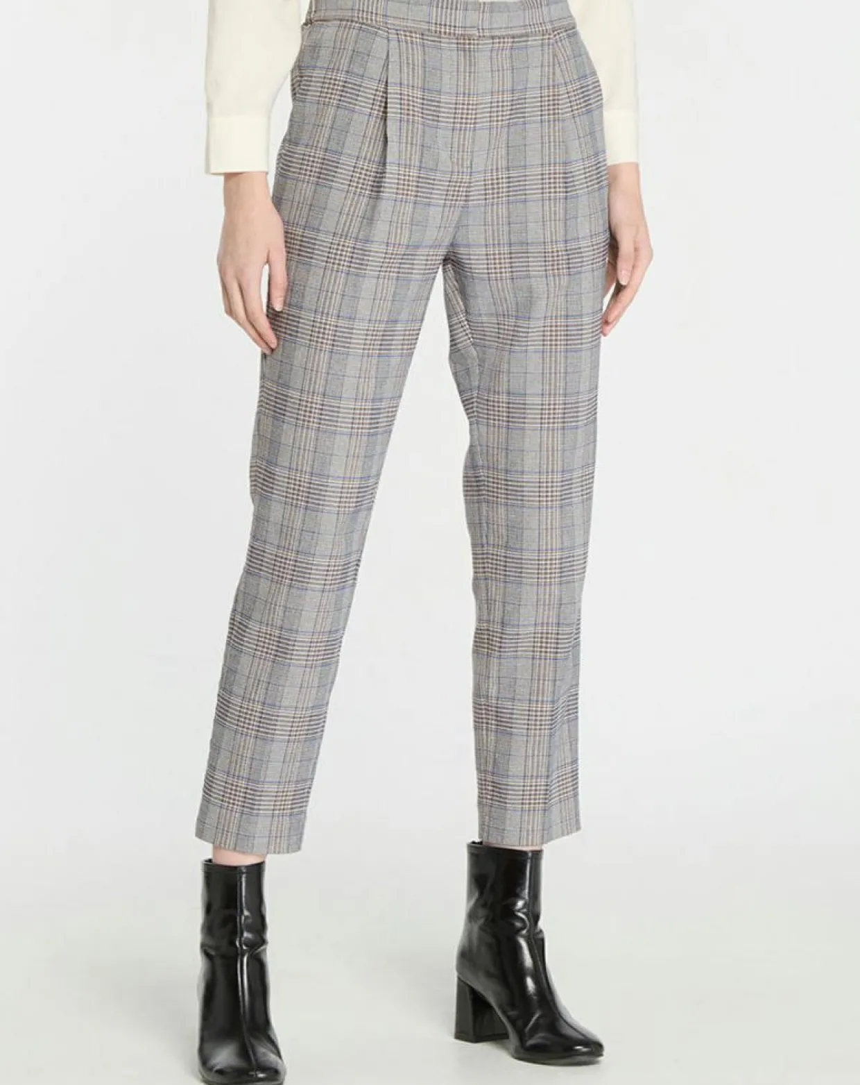 Pantalon ajusté Rink imprimé Prince de Galles gris/noir-Galeries Lafayette Online