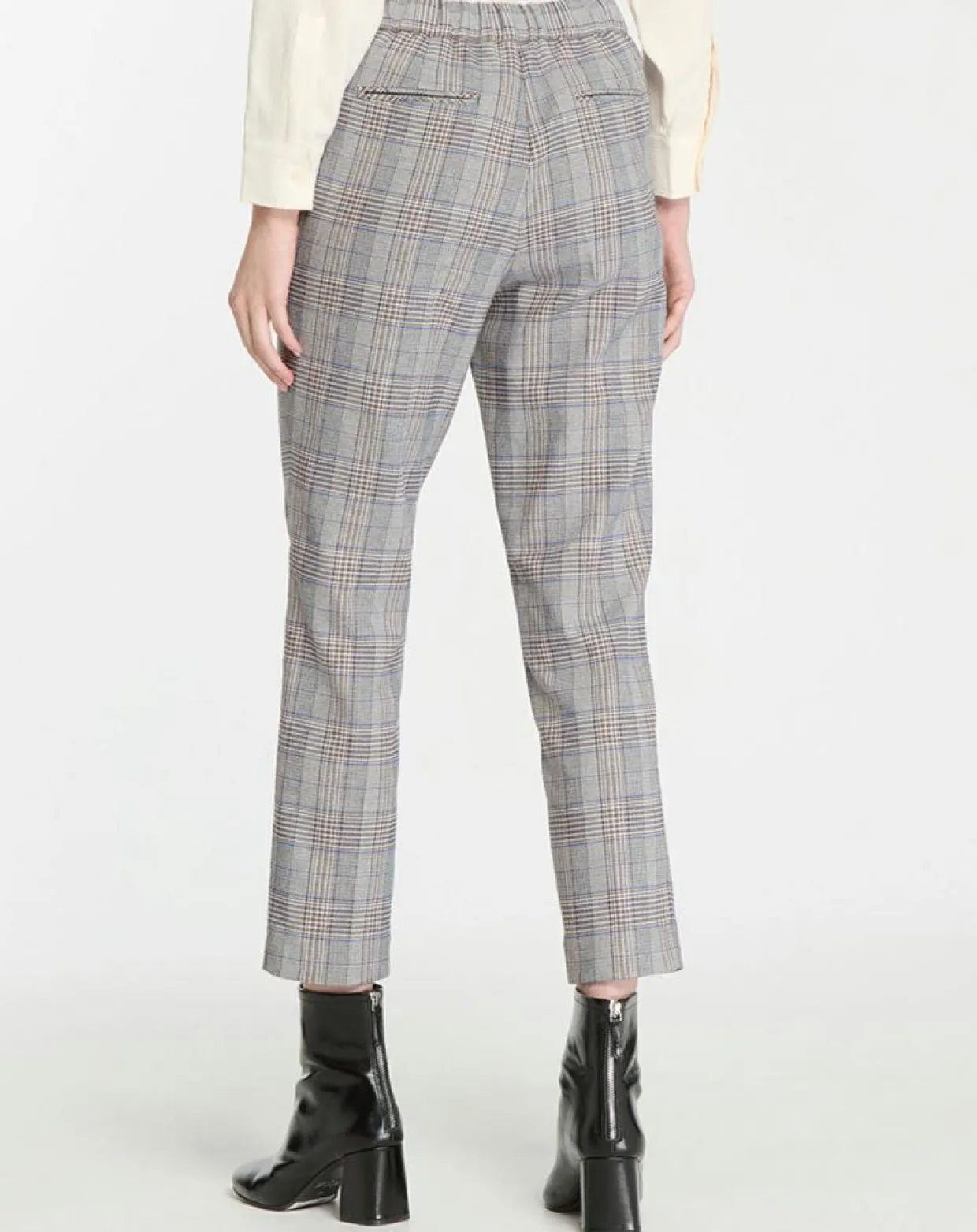 Pantalon ajusté Rink imprimé Prince de Galles gris/noir-Galeries Lafayette Online