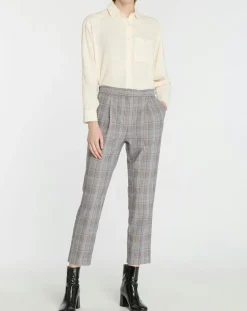 Pantalon ajusté Rink imprimé Prince de Galles gris/noir-Galeries Lafayette Online