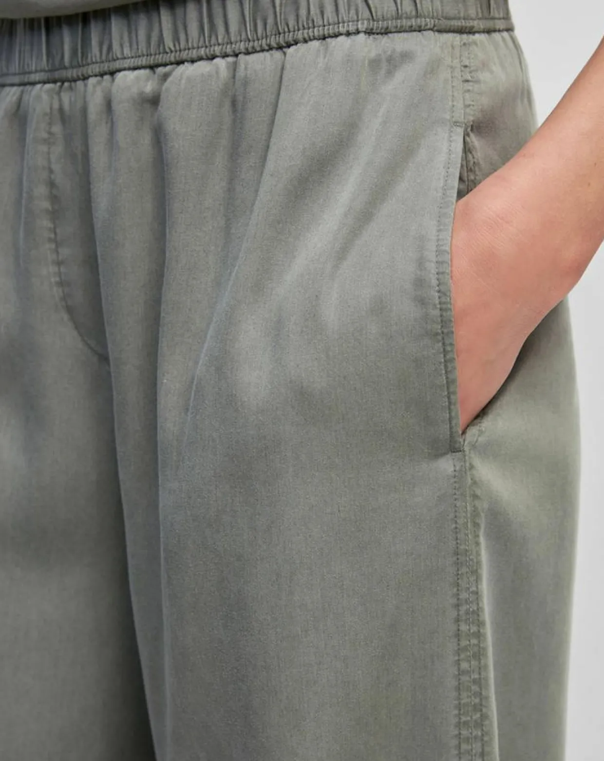 Femme Marc O'Polo Pantalons^Pantalon ample à taille élastique vert de gris