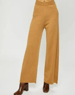 Femme Esprit Pantalons^Pantalon ample en Maille de Coton bio mélangé camel