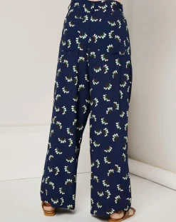 Pantalon ample fluide Julia imprimé marine-See u Soon Discount