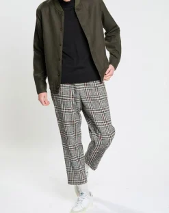 Homme Scotch & Soda Pantalons^Pantalon ample fuselé multicarreaux gris