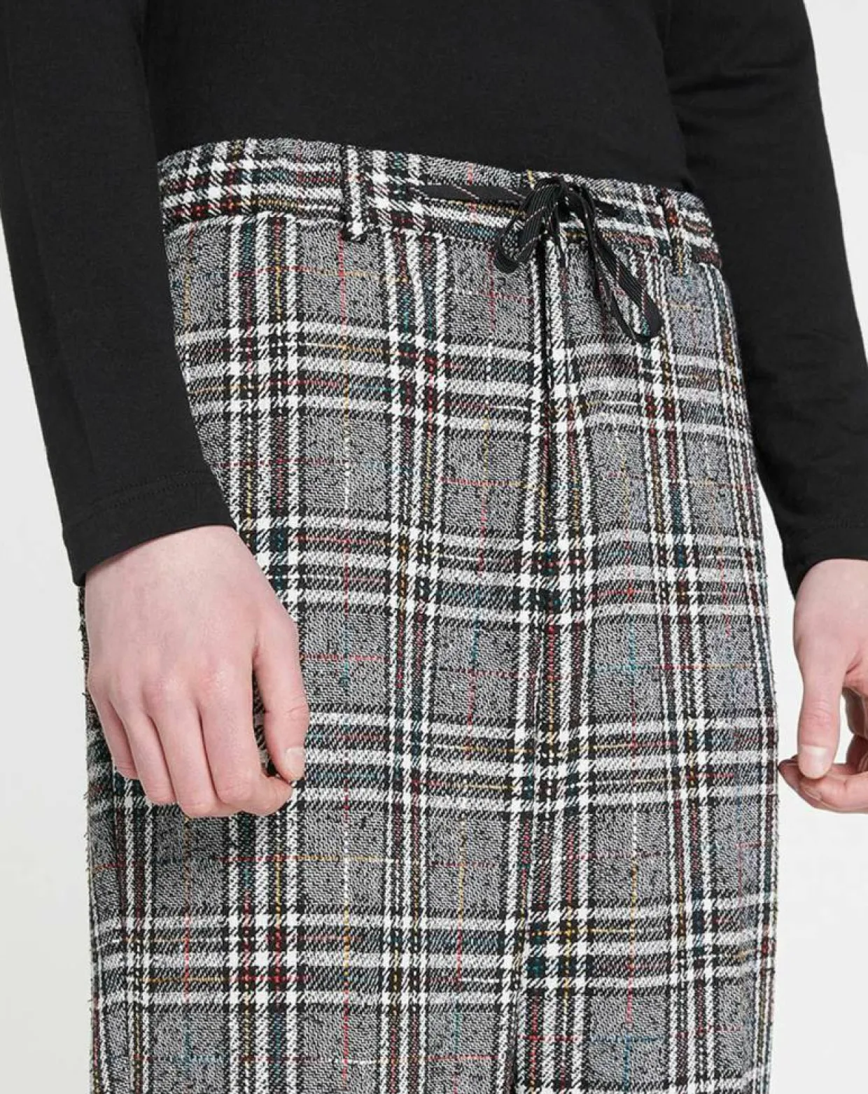 Homme Scotch & Soda Pantalons^Pantalon ample fuselé multicarreaux gris