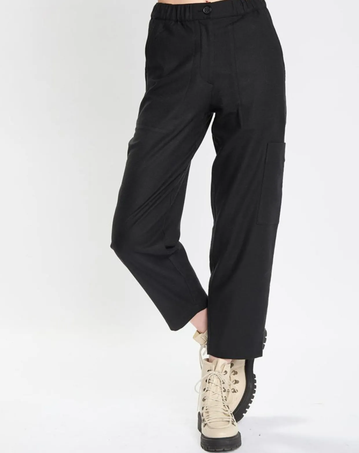 Femme Marc O'Polo Pantalons^Pantalon cargo en Laine mélangée noir