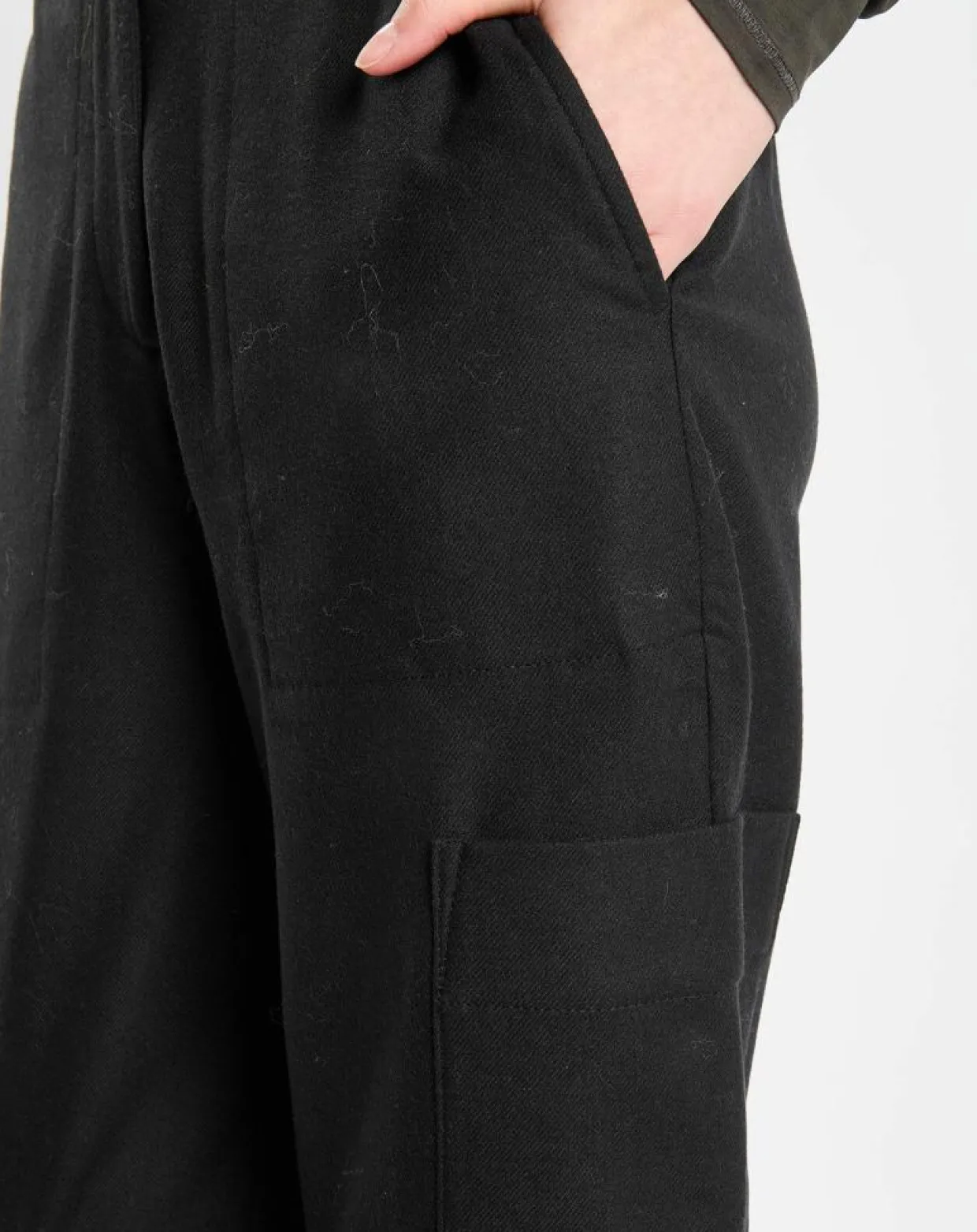 Femme Marc O'Polo Pantalons^Pantalon cargo en Laine mélangée noir