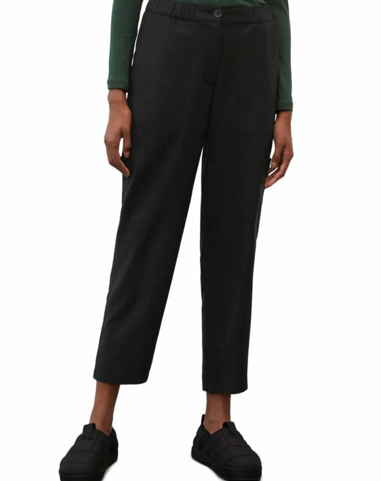 Femme Marc O'Polo Pantalons^Pantalon cargo en Laine mélangée noir