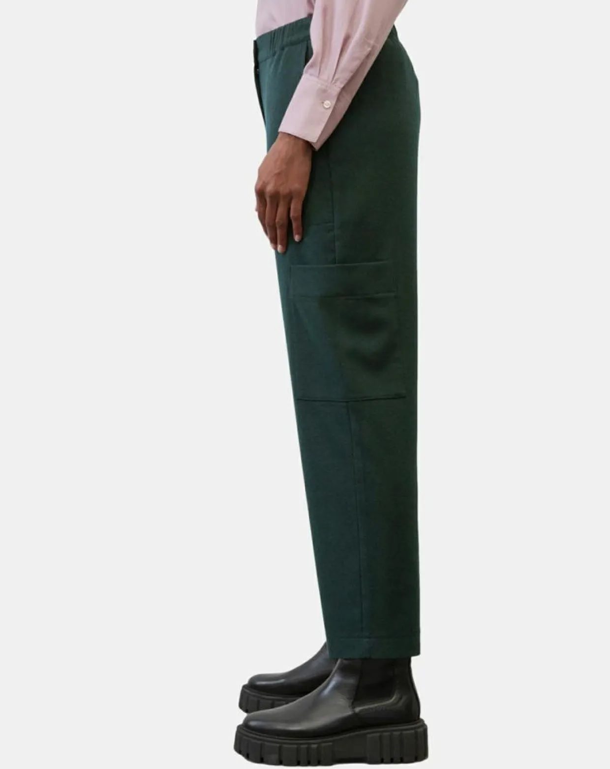 Femme Marc O'Polo Pantalons^Pantalon cargo en Laine mélangée vert foncé