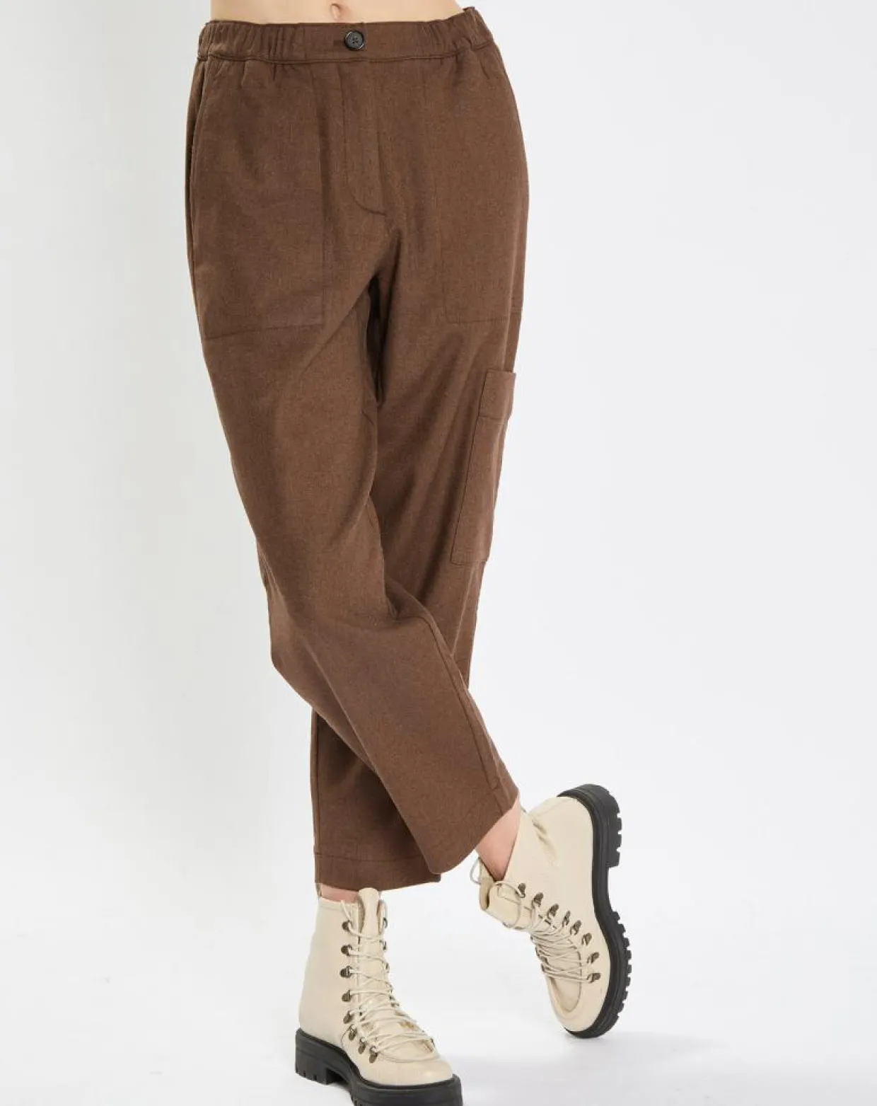 Pantalon cargo en Laine mélangée marron-Marc O'Polo Best