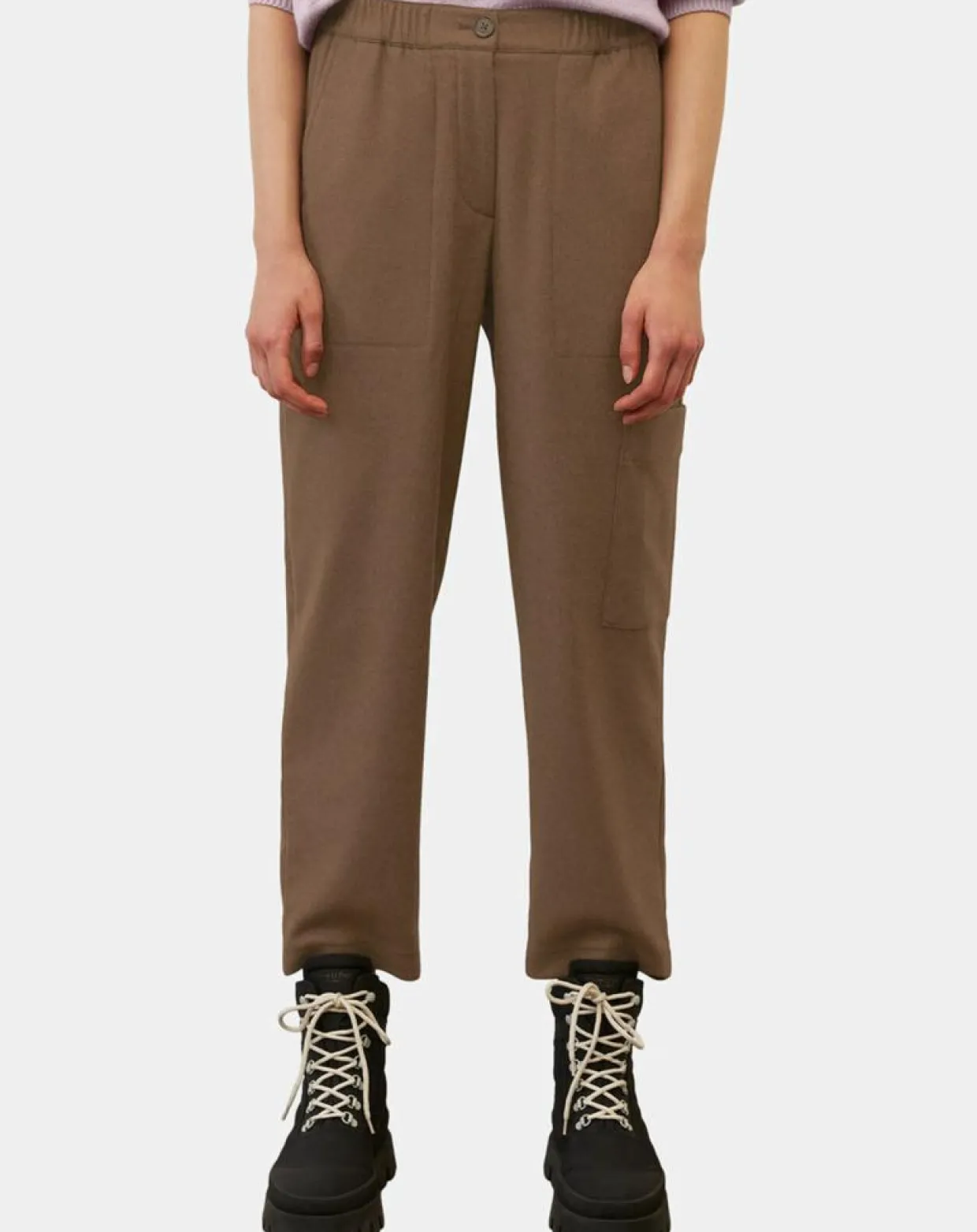 Pantalon cargo en Laine mélangée marron-Marc O'Polo Best