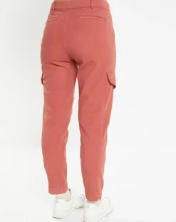 Pantalon cargo en Twill de Coton recyclé Robin rouge foncé-Galeries Lafayette Clearance