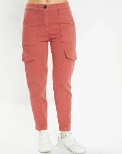 Pantalon cargo en Twill de Coton recyclé Robin rouge foncé-Galeries Lafayette Clearance