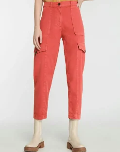 Pantalon cargo en Twill de Coton recyclé Robin rouge foncé-Galeries Lafayette Clearance