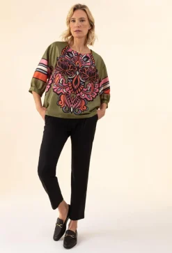 Pantalon Celia noir-Bleu Blanc Rouge Sale