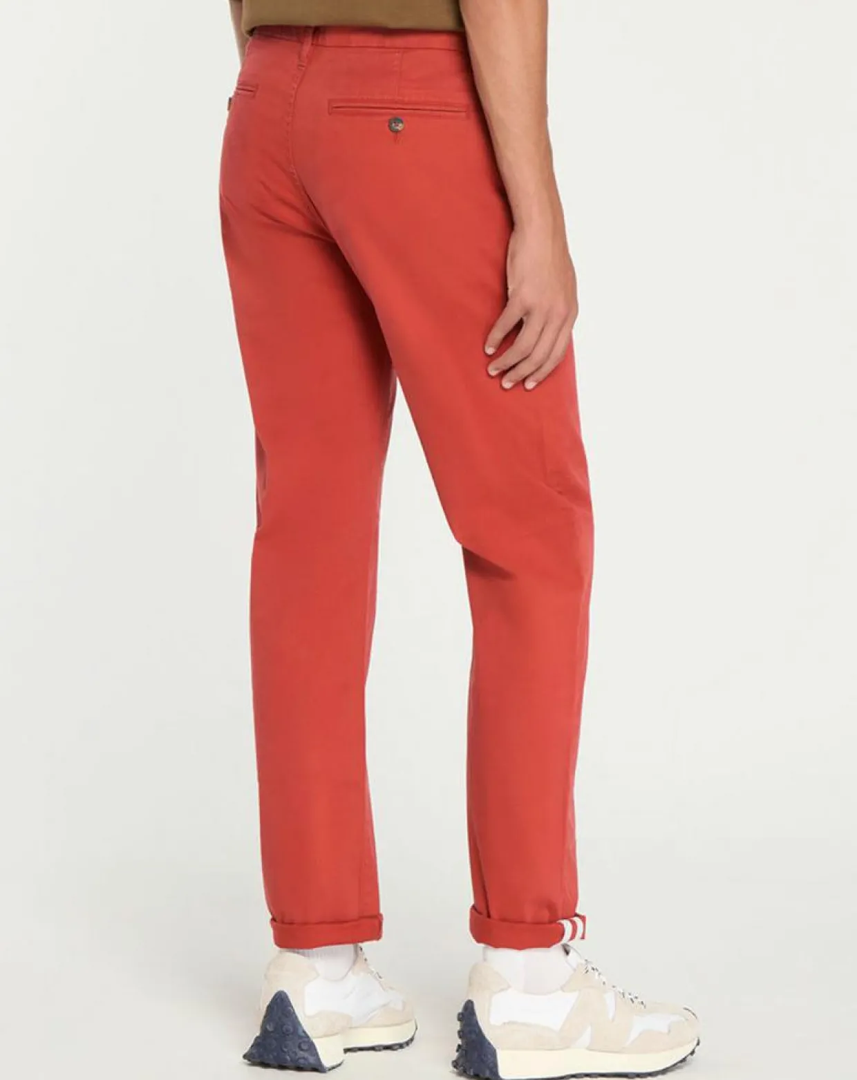 Pantalon chino en Coton bio droit Kutdroit rouge foncé-Galeries Lafayette Discount